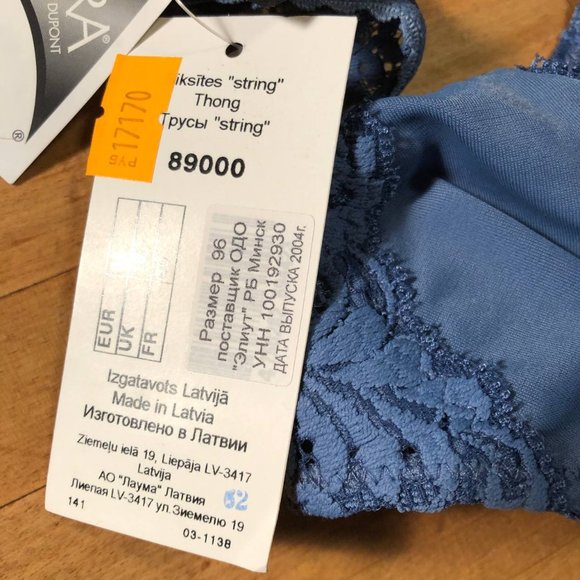 Lauma European Women's thongs Blue Strings Lycra Size Small - Picture 8 of 11